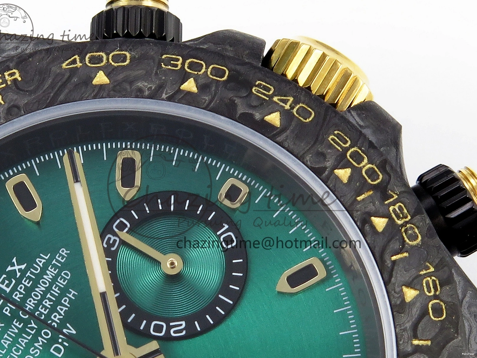 MiroTime 0407 TimelessDesign Daytona DIW Carbon YG Case and Bezel DIWF Edition Green Dial on Black Nylon Strap A 1883